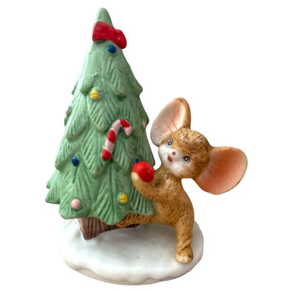 HOMCO 8905 Mice with Christmas Tree and Snowman Vintage Holiday Figurines - Picture 4 of 11